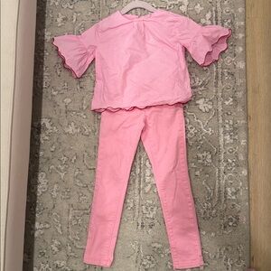 Jacadi Pink  cotton top and jeans  skinny girl 6 A 

As NEW !
